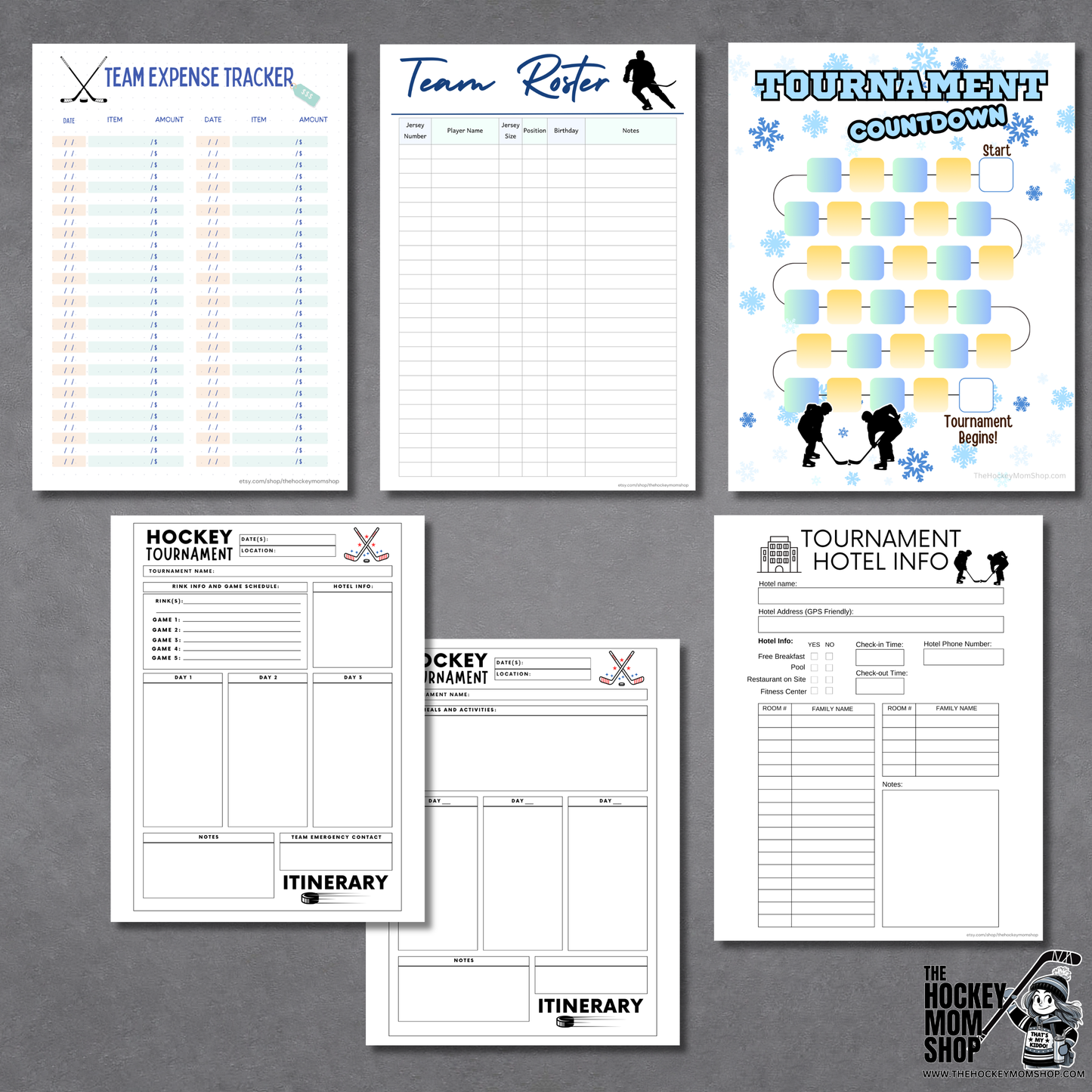 Hockey Team Mom Toolkit Printable Bundle (14 Pages + Bonus Pages)