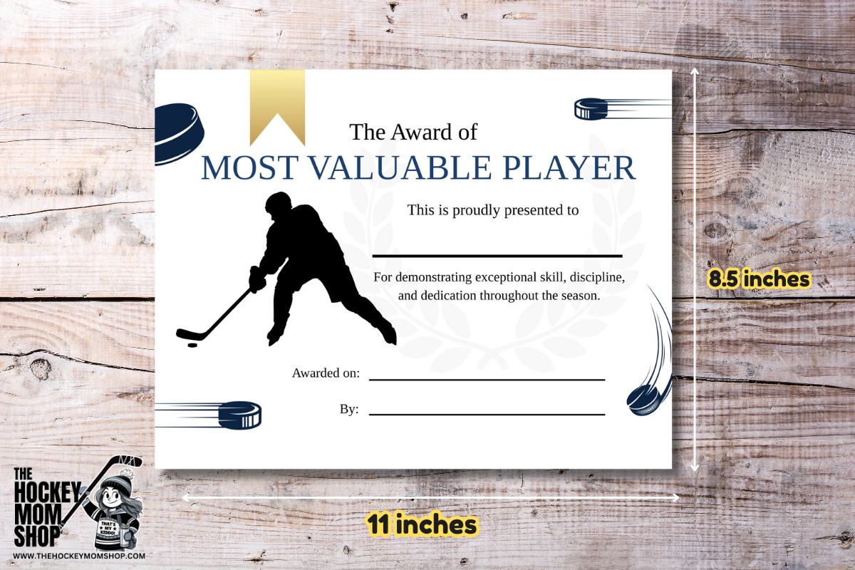 Hockey MVP Award Certificate – Male Player | Printable Hockey Award