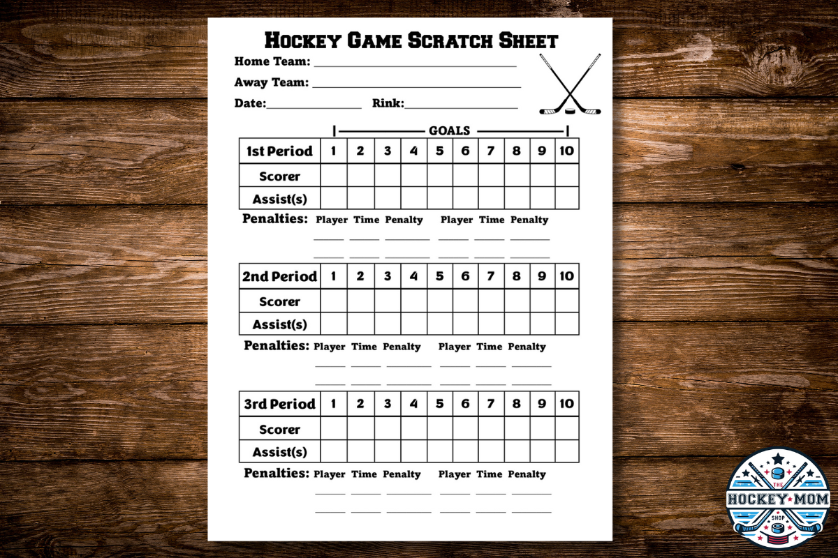 Printable ICE HOCKEY Game Scorecard
