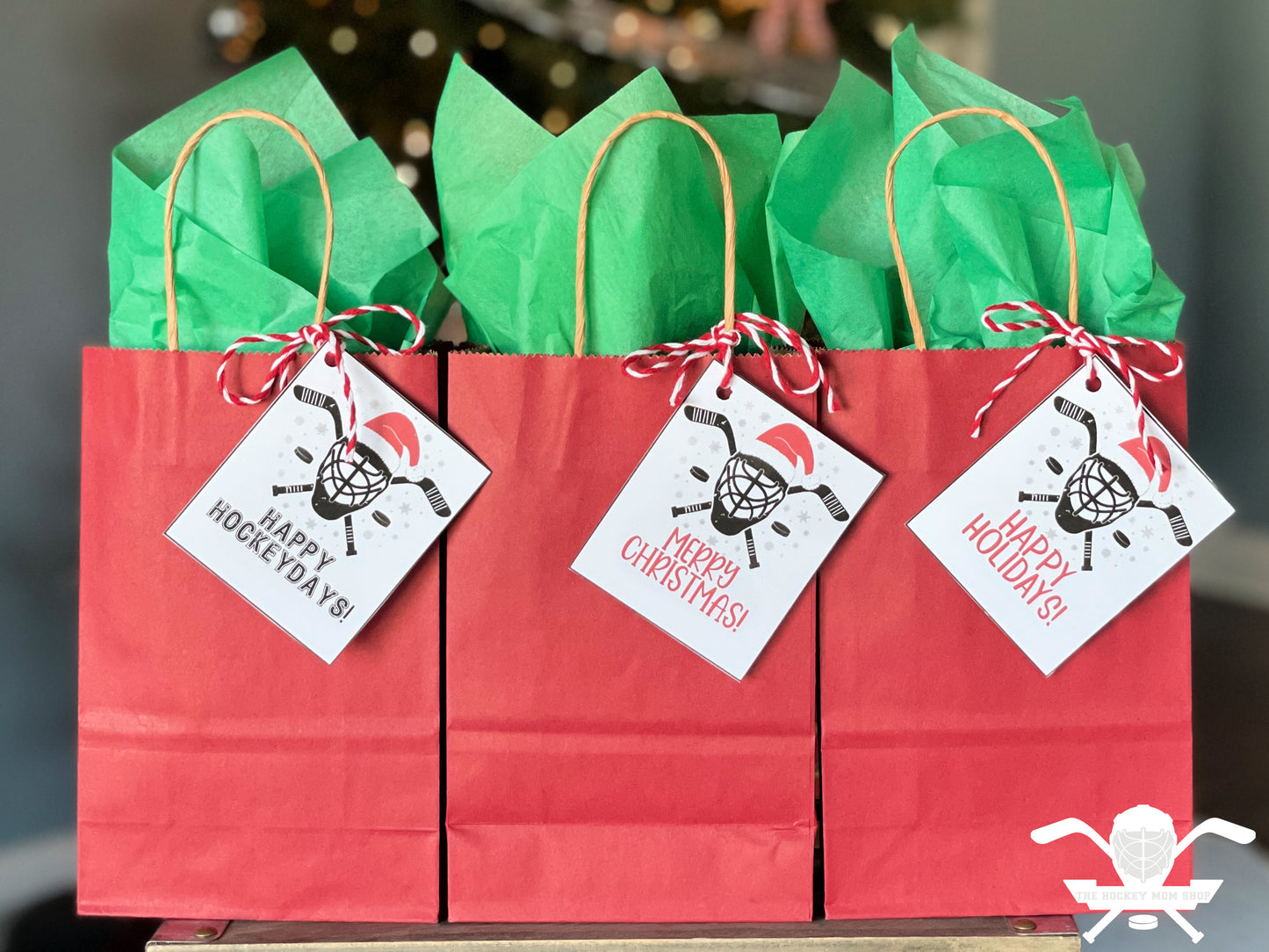 Happy Hockeydays Christmas Hockey Themed Gift Tags