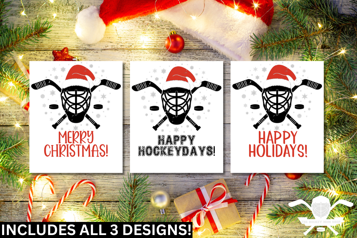 Happy Hockeydays Christmas Hockey Themed Gift Tags