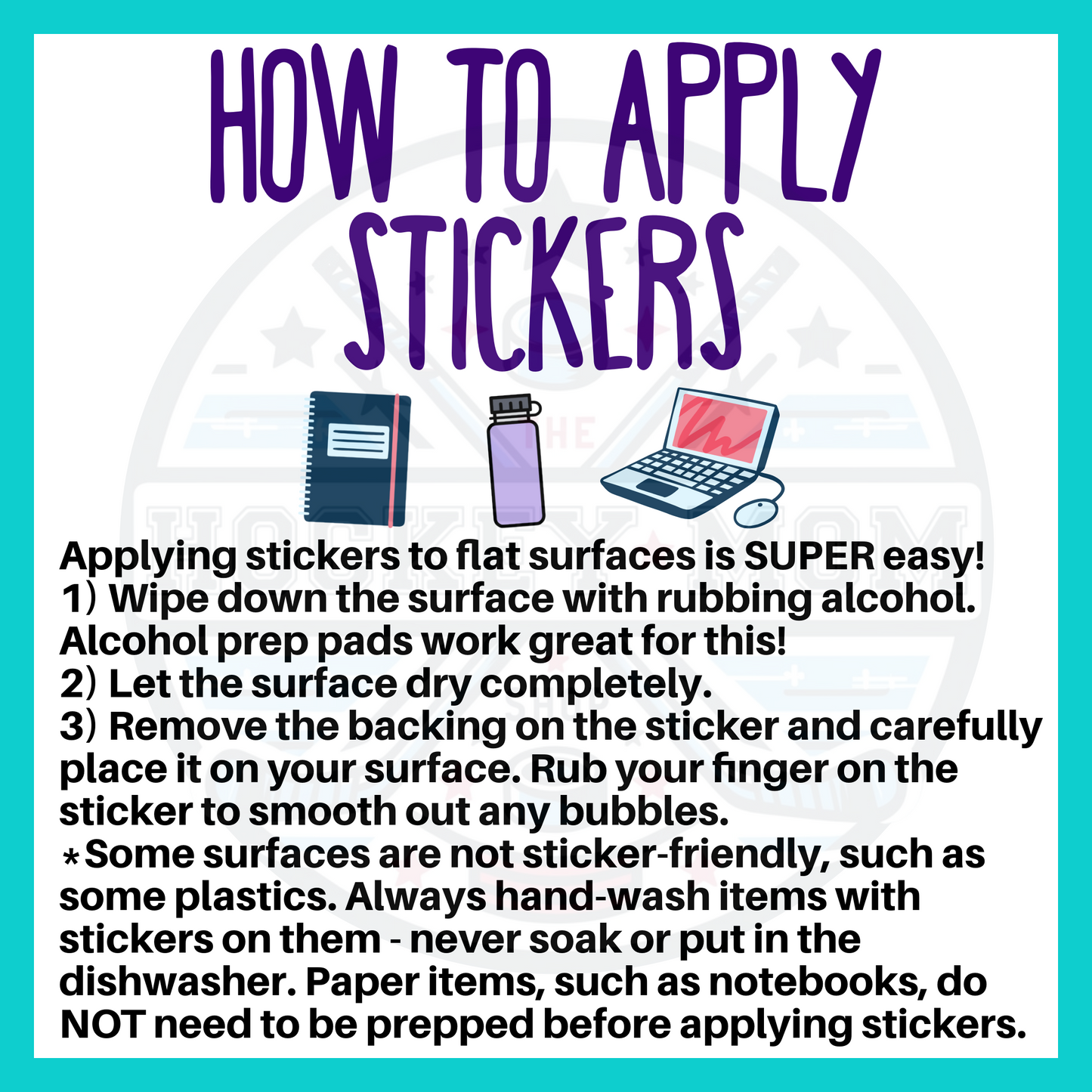 ICE HOCKEY MOM Stickers Vinyl Sticker 4-Pack