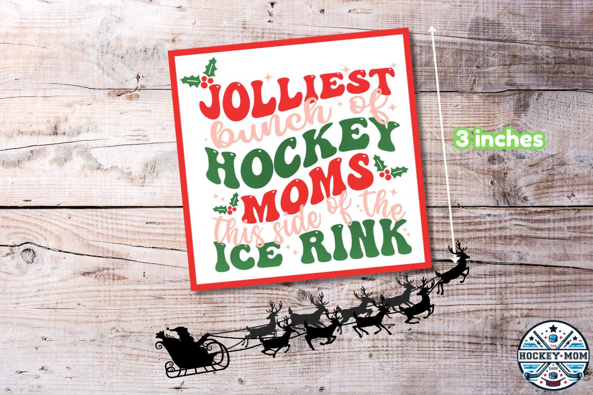 Hockey Mom Christmas Gift Tags - "Jolliest Bunch of Hockey Moms!" Printable