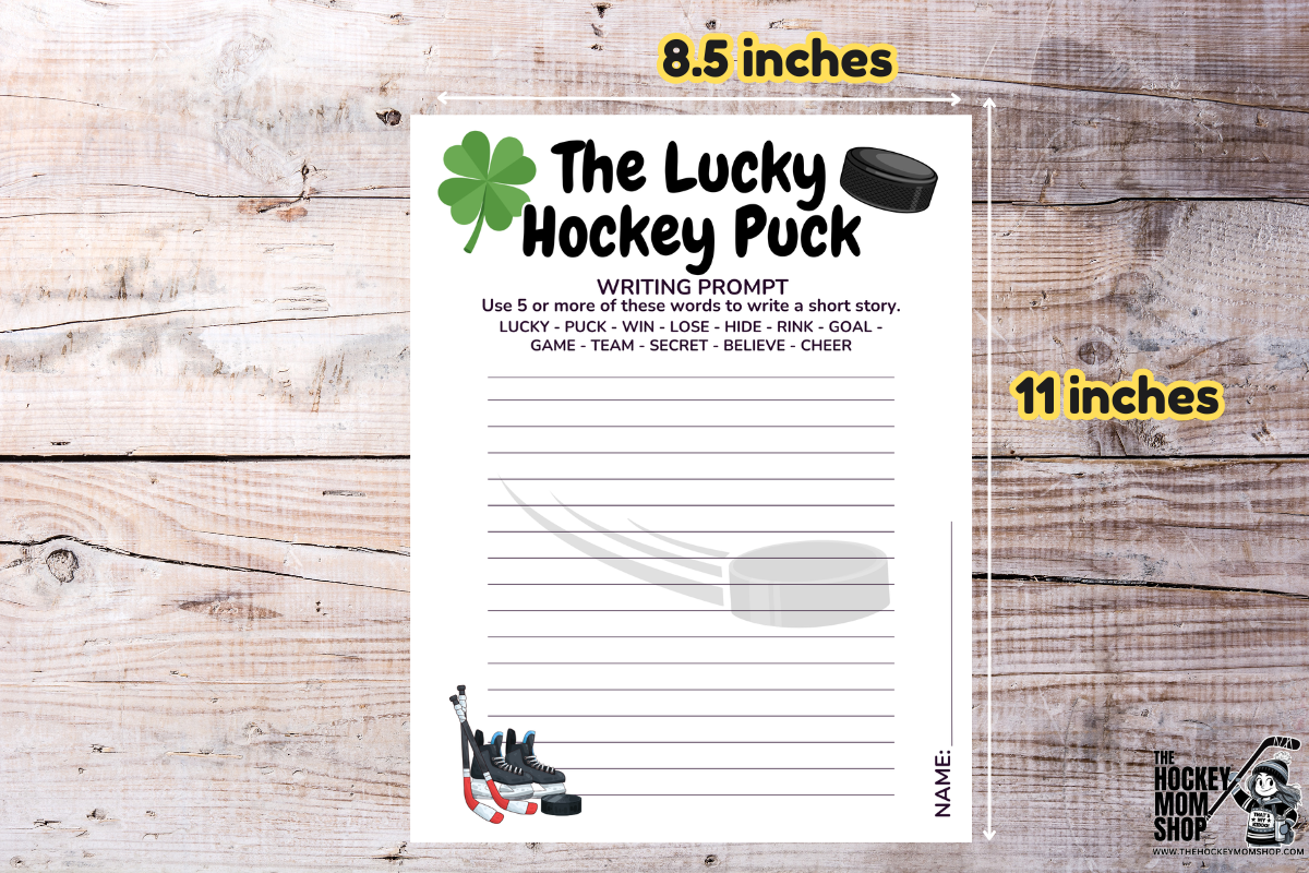 The Lucky Hockey Puck Writing Prompt Printable