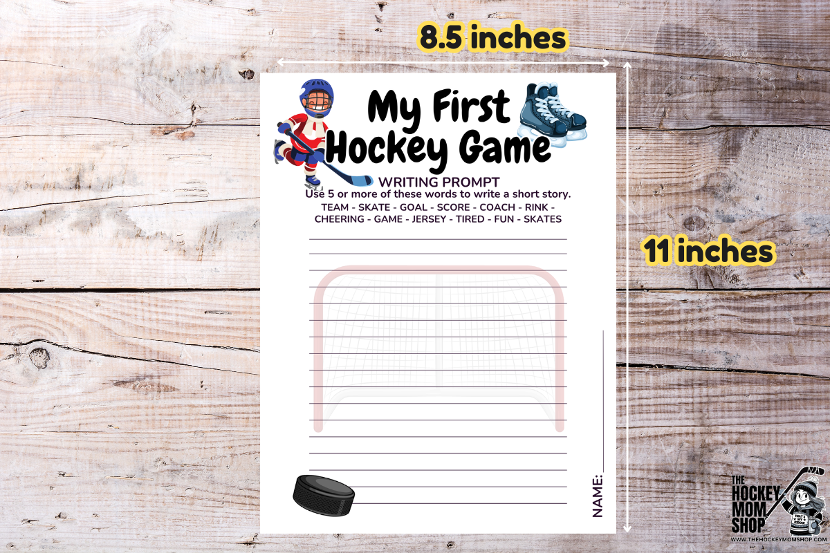 My First Hockey Game Writing Prompt Printable