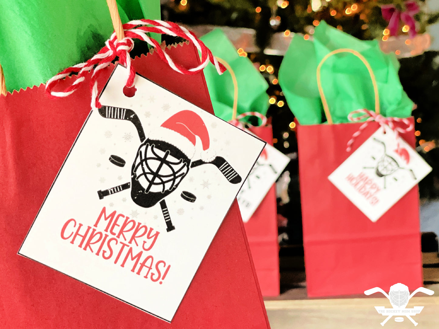 Happy Hockeydays Christmas Hockey Themed Gift Tags