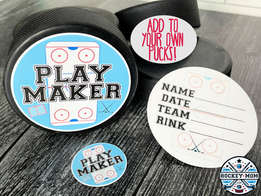 Ice Hockey PLAYMAKER Milestone Puck Stickers Vinyl Sticker Pack