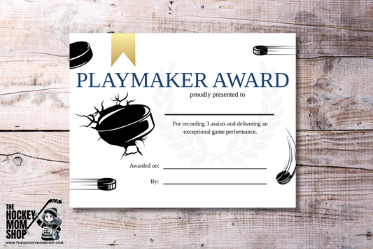Playmaker Hockey Award Certificate | Printable Assist and Teamwork Award