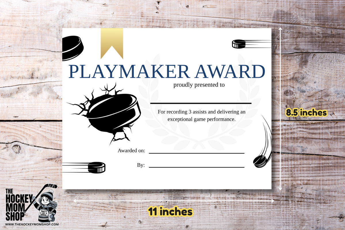 Playmaker Hockey Award Certificate | Printable Assist and Teamwork Award