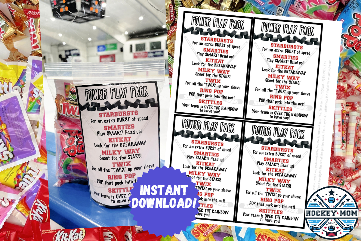 Printable ICE HOCKEY Candy Survival Kit Cards