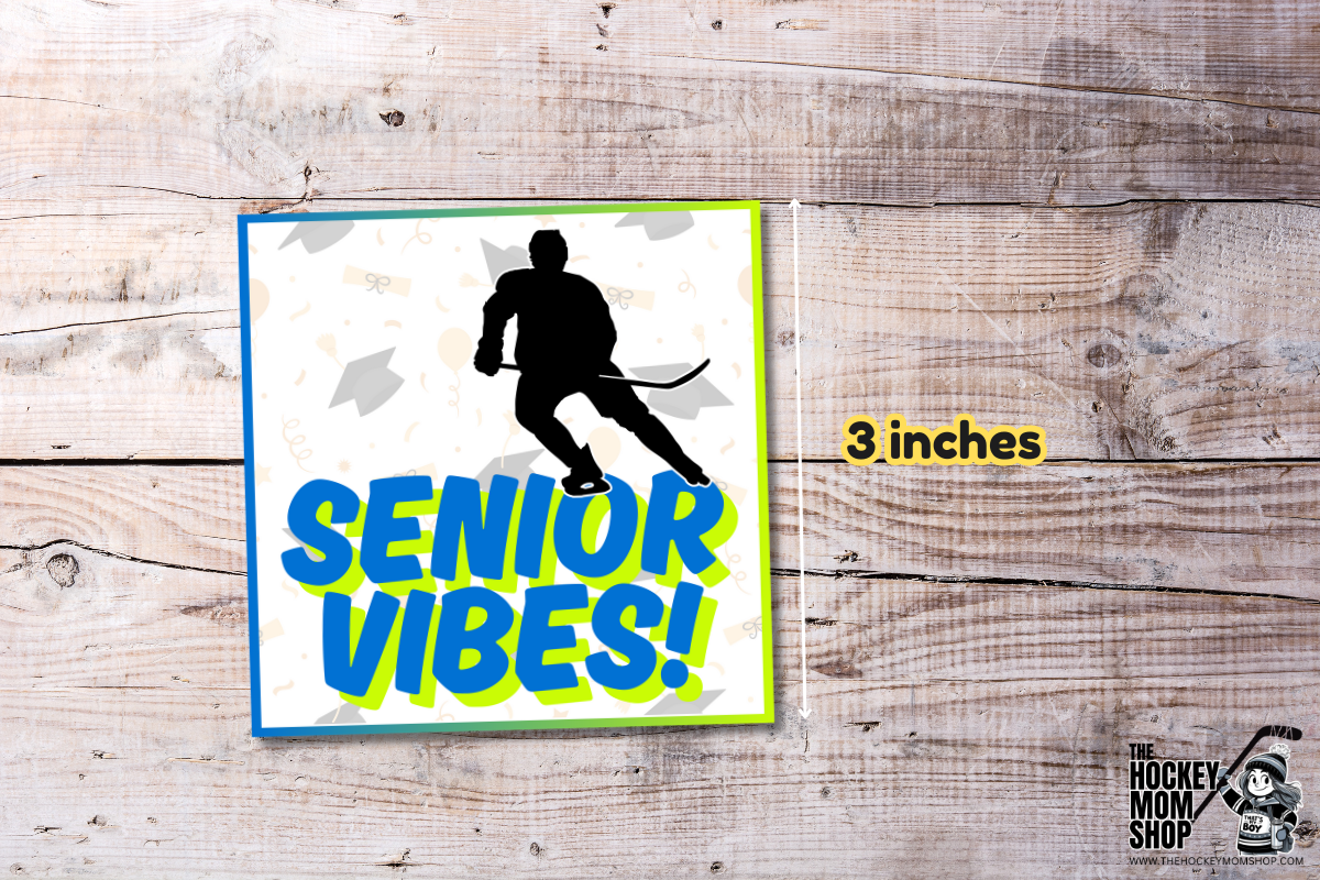 Senior Vibes Hockey Graduation Printable Gift Tags