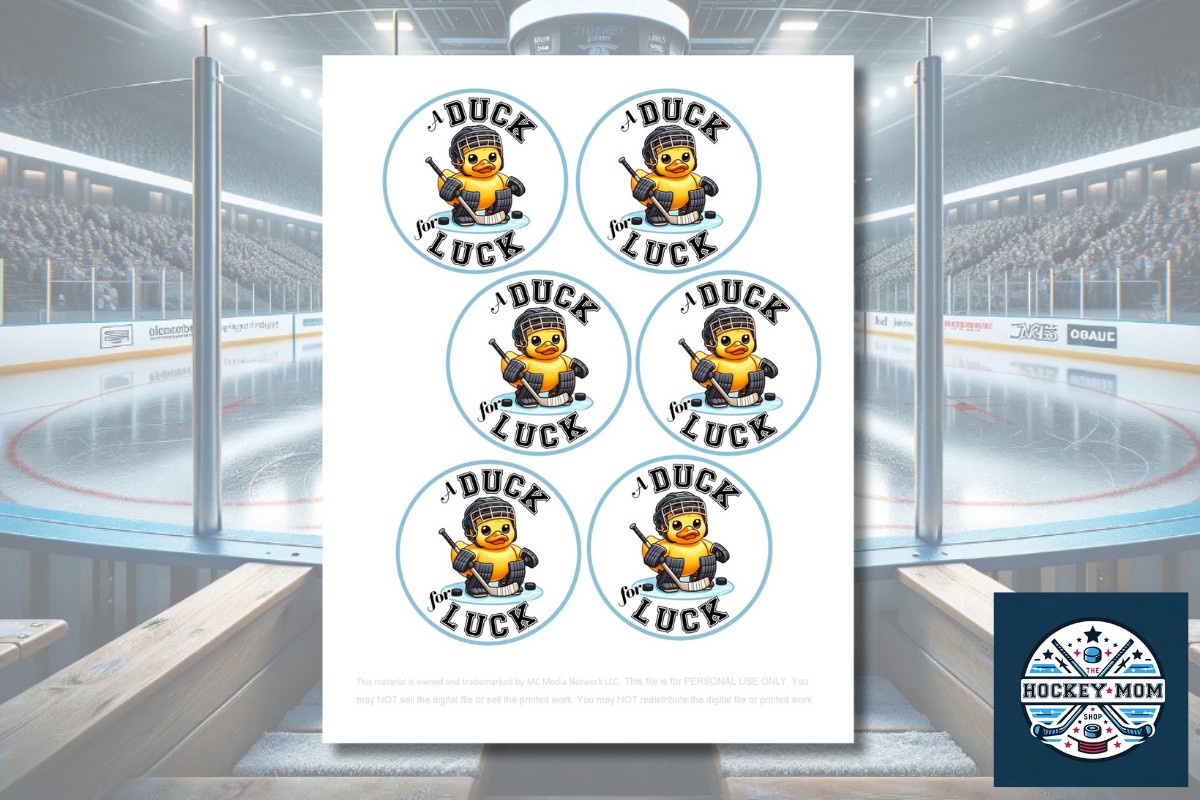 "A Duck for Luck" Printable ICE HOCKEY Tags