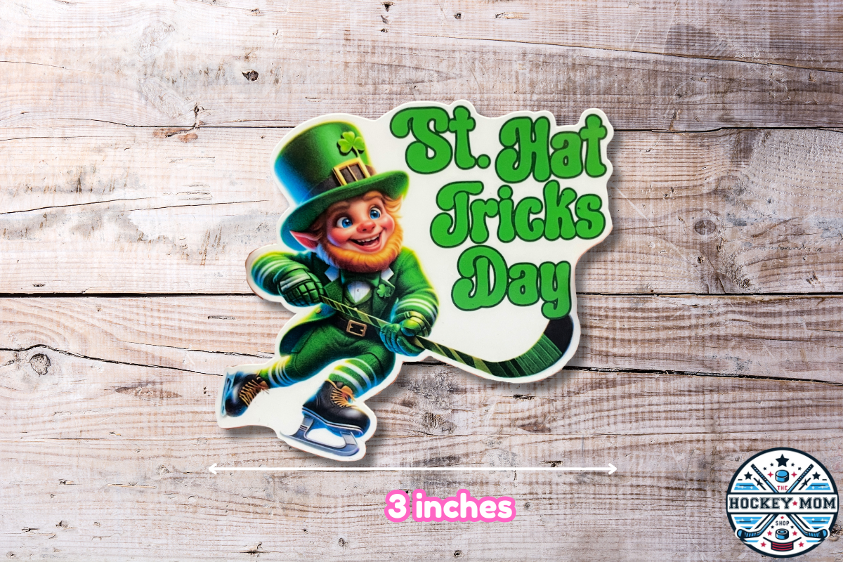 St. Hat Tricks Day Hockey Vinyl Sticker