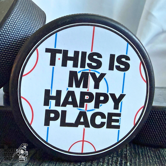 This Is My Happy Place Hockey Puck Sticker Pack (2 Stickers)