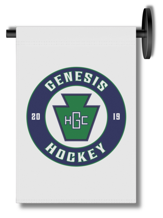 WHITE Genesis Hockey Club Fabric Flag (Round Logo)