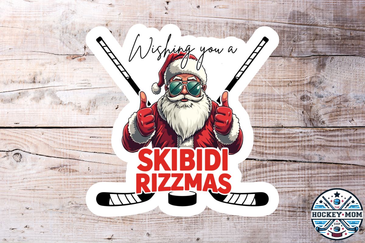 Red Suit Santa SKIBIDI Rizzmas Ice HOCKEY Vinyl Sticker