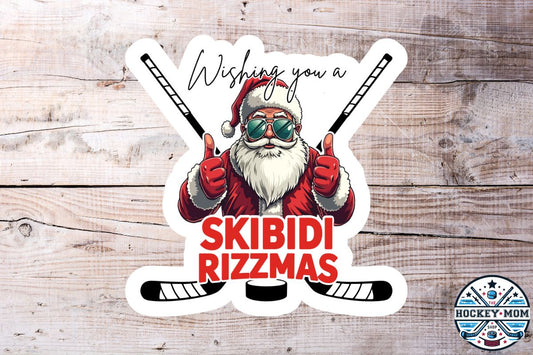 Red Suit Santa SKIBIDI Rizzmas Ice HOCKEY Vinyl Sticker